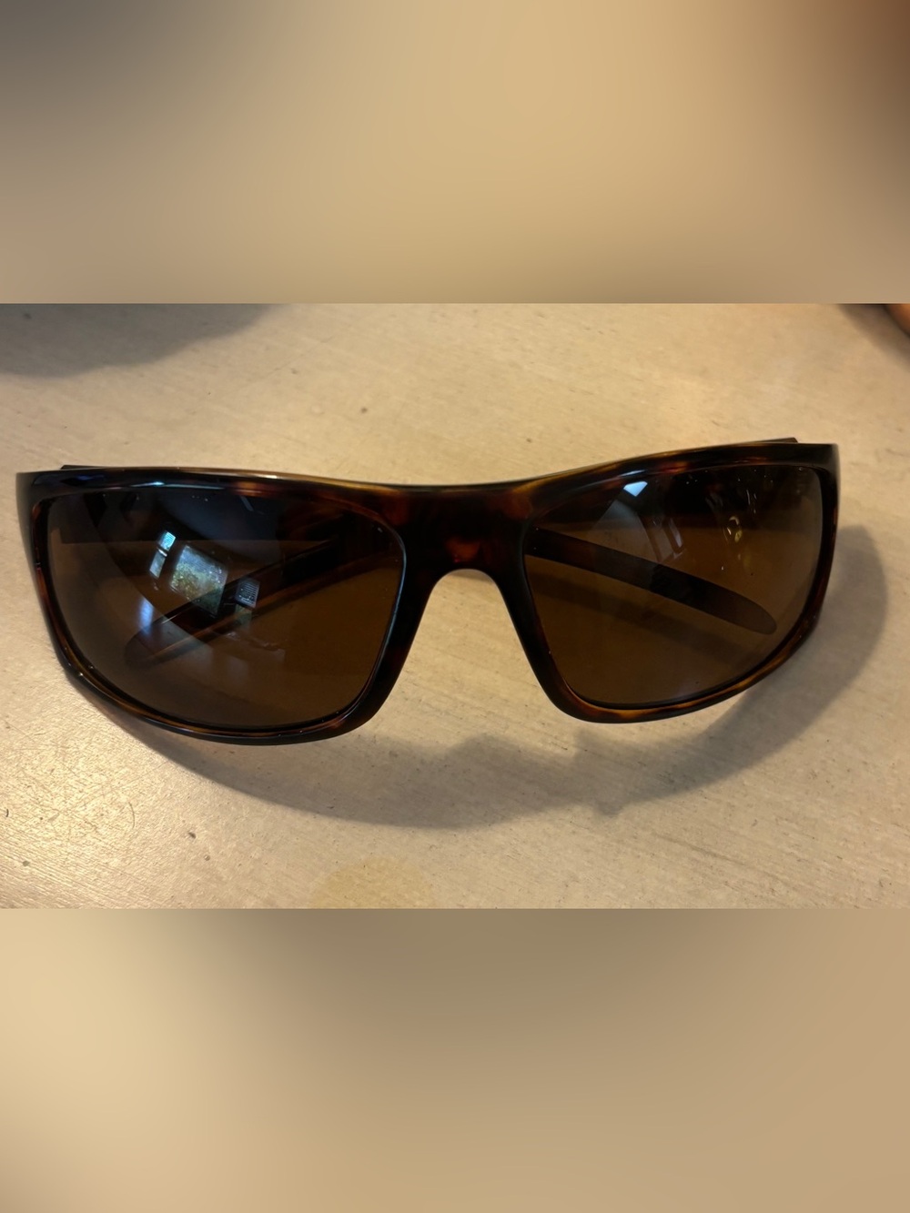 Men's Brown Tortoiseshell Sport Sunglasses - Polarized Lenses